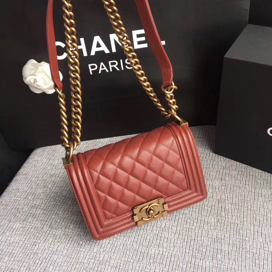 Boy Chanel Flap Bag Original Leather A67086 Red