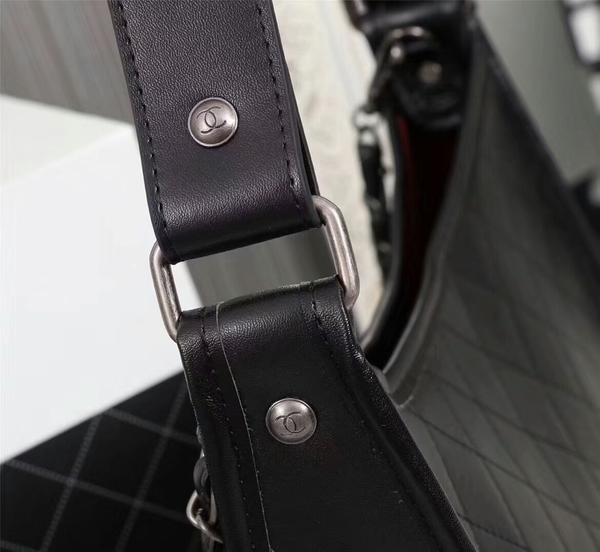 Chanel 2017 Calfskin Leather Tote Bag 8129 Black