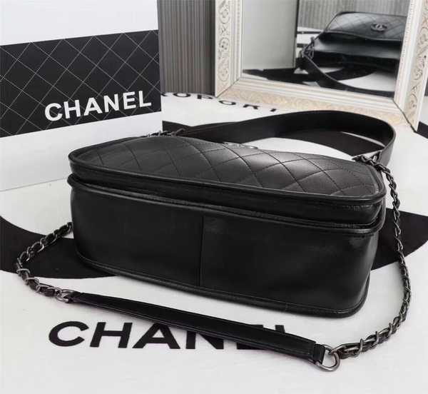 Chanel 2017 Calfskin Leather Tote Bag 8129 Black