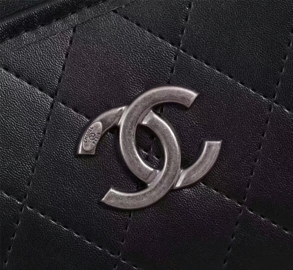 Chanel 2017 Calfskin Leather Tote Bag 8129 Black