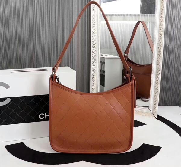 Chanel 2017 Calfskin Leather Tote Bag 8129 Brown