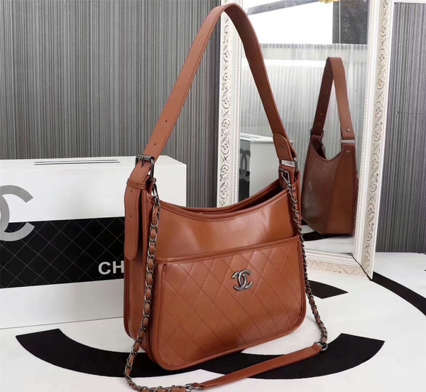 Chanel 2017 Calfskin Leather Tote Bag 8129 Brown