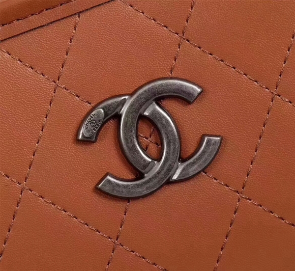 Chanel 2017 Calfskin Leather Tote Bag 8129 Brown