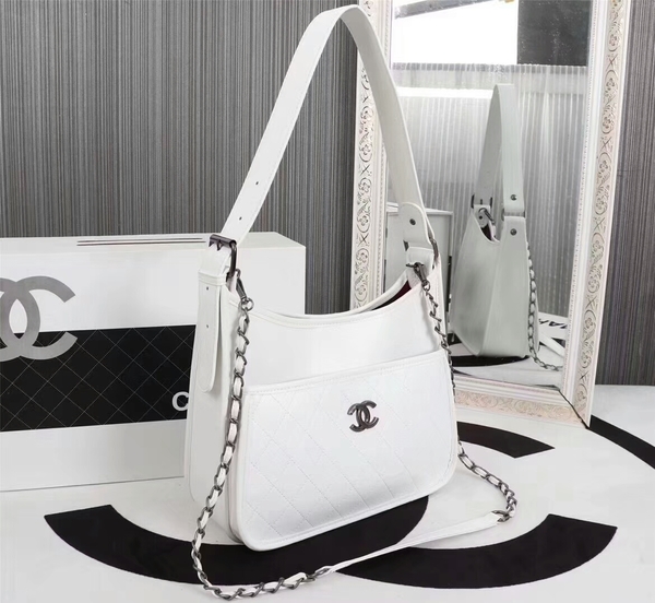 Chanel 2017 Calfskin Leather Tote Bag 8129 White