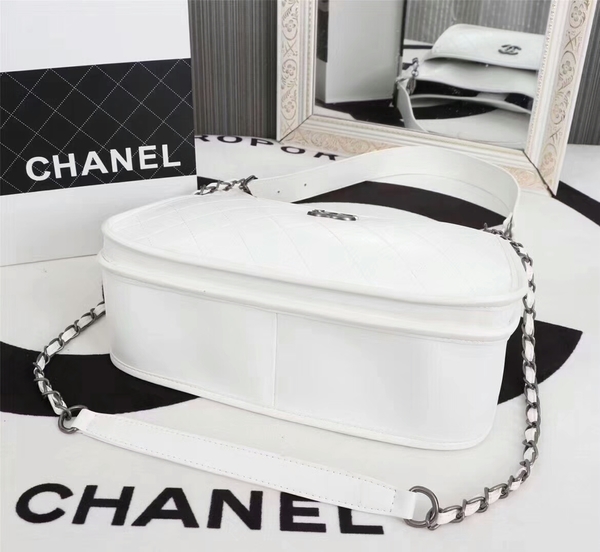 Chanel 2017 Calfskin Leather Tote Bag 8129 White