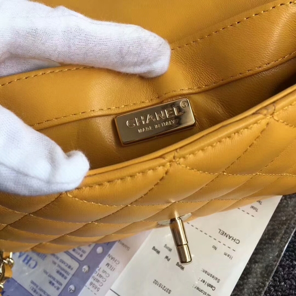 Chanel Original Leather Cony Hair Shoulder Bag CH5530 Yellow