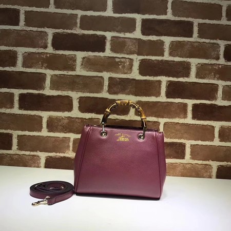 Gucci Bamboo Shopper mini Leather Top Handle Bag 368823 Purple