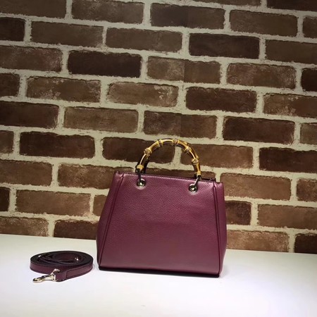 Gucci Bamboo Shopper mini Leather Top Handle Bag 368823 Purple
