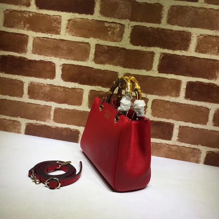 Gucci Bamboo Shopper mini Leather Top Handle Bag 368823 Red