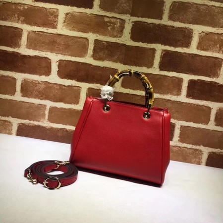 Gucci Bamboo Shopper mini Leather Top Handle Bag 368823 Red