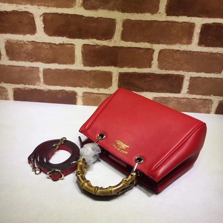 Gucci Bamboo Shopper mini Leather Top Handle Bag 368823 Red