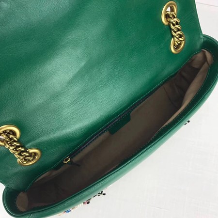 Gucci Now GG Marmont Matelasse Shoulder Bag 443496 Green