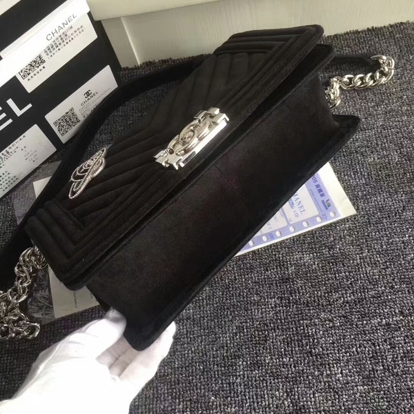 Chanel Le Boy Original Velvet Leather A67086 Black