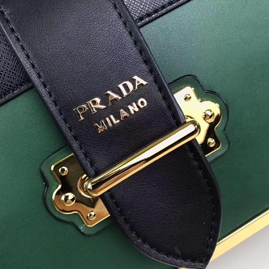 PRADA Shoulder Flap Bag Original Leather P2312 Green