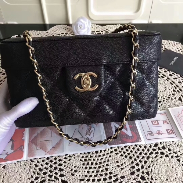Chanel Cosmetic Bag Caviar Leather CHA6600 Black