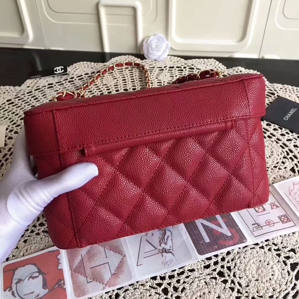 Chanel Cosmetic Bag Caviar Leather CHA6600 Red