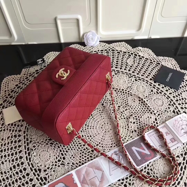Chanel Cosmetic Bag Caviar Leather CHA6600 Red