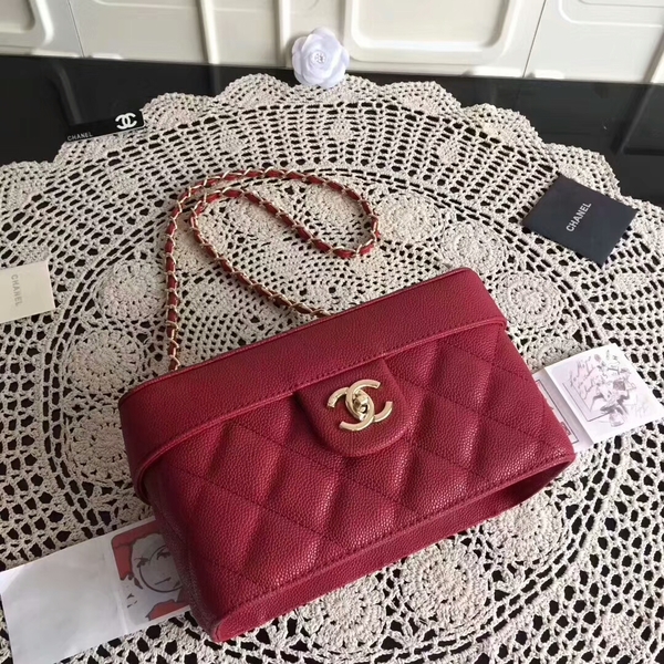Chanel Cosmetic Bag Caviar Leather CHA6600 Red