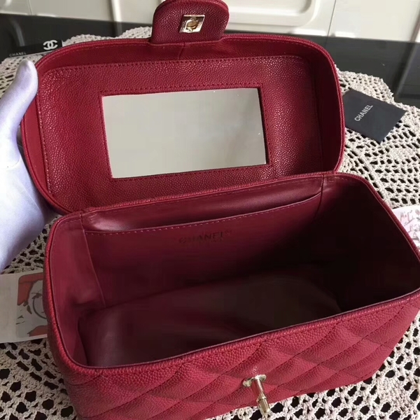 Chanel Cosmetic Bag Caviar Leather CHA6600 Red