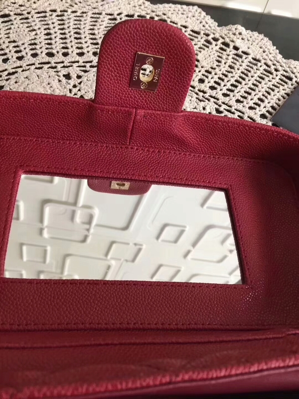 Chanel Cosmetic Bag Caviar Leather CHA6600 Red