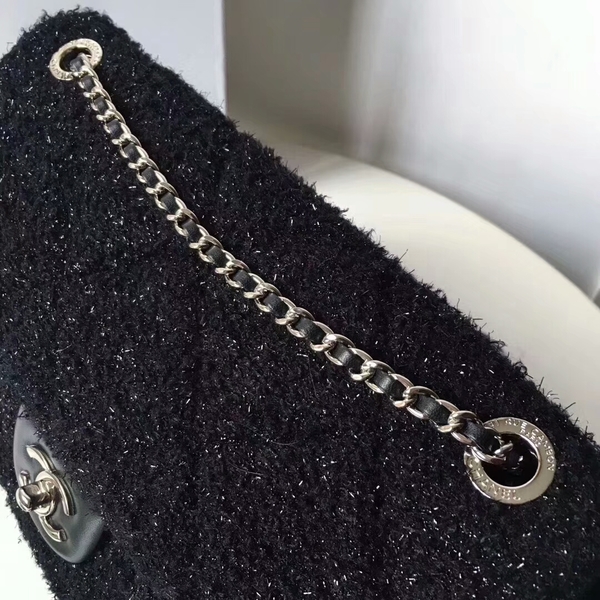 Chanel Original Suede Leather Flap Shoulder Bag A8128 Black