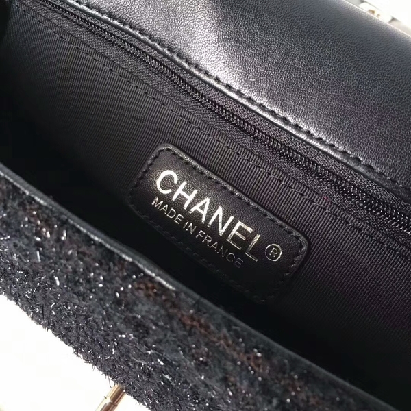 Chanel Original Suede Leather Flap Shoulder Bag A8128 Black
