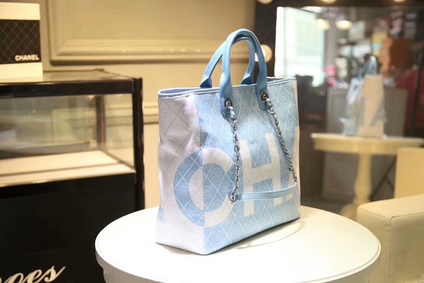 Chanel Tote Bag Calfskin Leather 66998 Blue