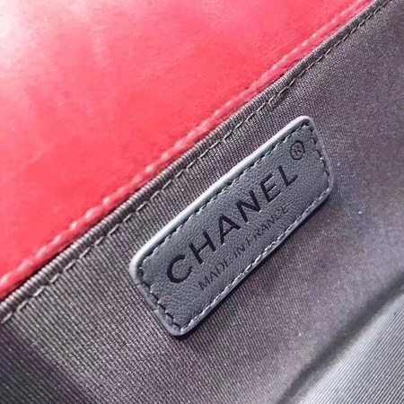 Boy Chanel Flap Shoulder Bag Chevron Velvet Leather A67068B Pink