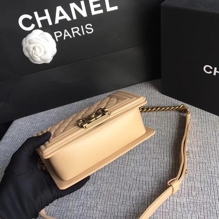 Boy Chanel Flap Shoulder Bag Sheepskin Leather A67085 Apricot