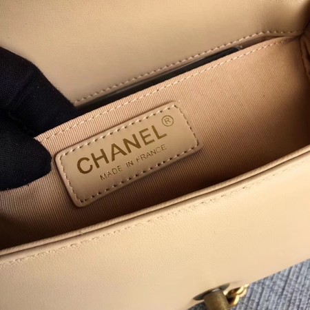 Boy Chanel Flap Shoulder Bag Sheepskin Leather A67085 Apricot