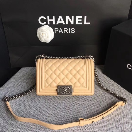 Boy Chanel Flap Shoulder Bag Sheepskin Leather A67085 Apricot