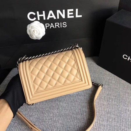 Boy Chanel Flap Shoulder Bag Sheepskin Leather A67085 Apricot