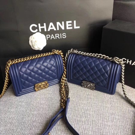 Boy Chanel Flap Shoulder Bag Sheepskin Leather A67085 Blue