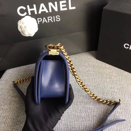 Boy Chanel Flap Shoulder Bag Sheepskin Leather A67085 Blue