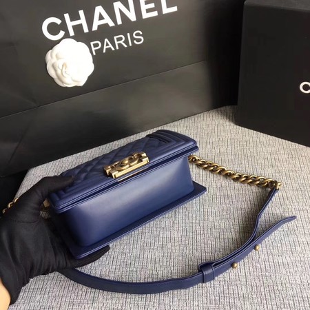 Boy Chanel Flap Shoulder Bag Sheepskin Leather A67085 Blue