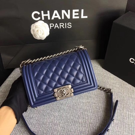 Boy Chanel Flap Shoulder Bag Sheepskin Leather A67085 Blue