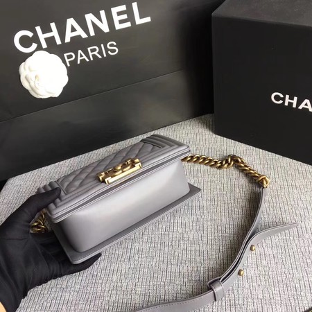 Boy Chanel Flap Shoulder Bag Sheepskin Leather A67085 Grey