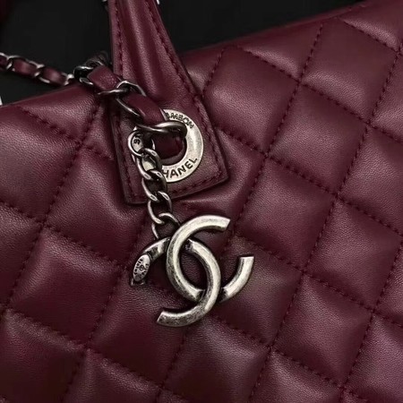 Chanel Tote Shopping Bag Sheepskin Leather A33654 Red