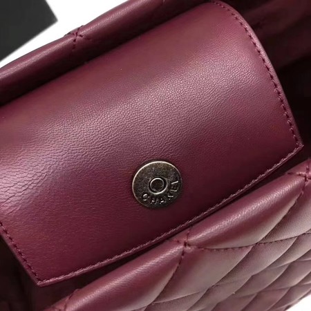 Chanel Tote Shopping Bag Sheepskin Leather A33654 Red