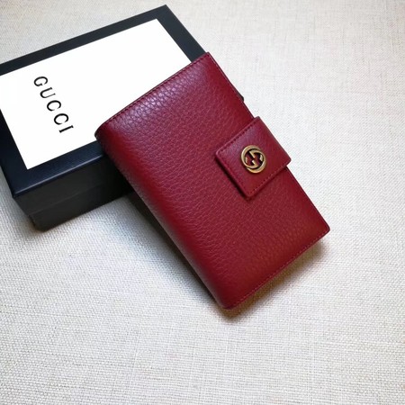 Gucci Calfskin Lether Wallet 337023 Wine