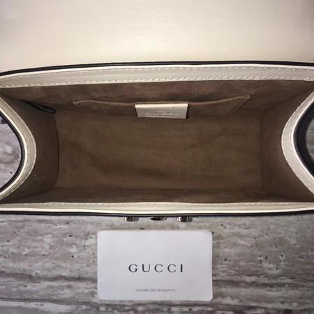 Gucci Padlock Small GG Studded Shoulder Bag 432182 White