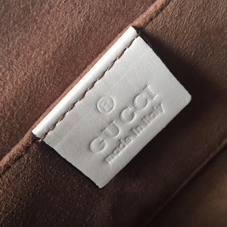 Gucci Padlock Small GG Studded Shoulder Bag 432182 White