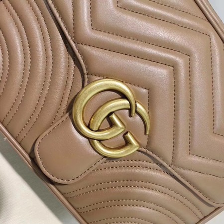 Gucci GG Marmont Small Shoulder Bag 498100 Apricot