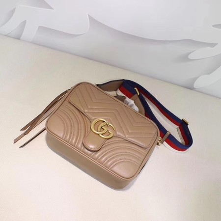 Gucci GG Marmont Small Shoulder Bag 498100 Apricot