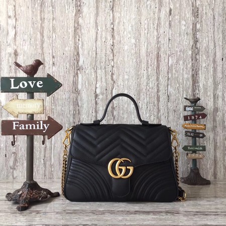 Gucci GG Marmont Small Top Handle Bag 498110 Black