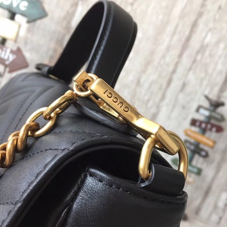 Gucci GG Marmont Small Top Handle Bag 498110 Black