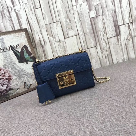 Gucci Padlock Signature Shoulder Bag 409487 Blue