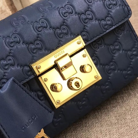 Gucci Padlock Signature Shoulder Bag 409487 Blue