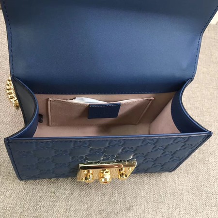 Gucci Padlock Signature Shoulder Bag 409487 Blue