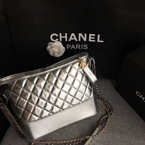 Chanel Gabrielle Shoulder Bag Original Calfskin Leather A93842 Silver